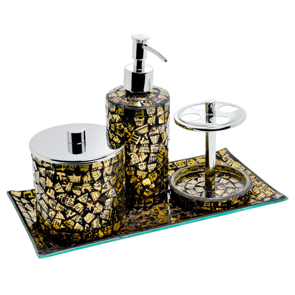 Home Essence Mosaic 4 Piece Bathroom Accessory Set & Reviews Wayfair
